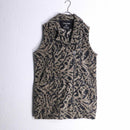 ”Calvin Klein” leopard design double riders motif fleece vest