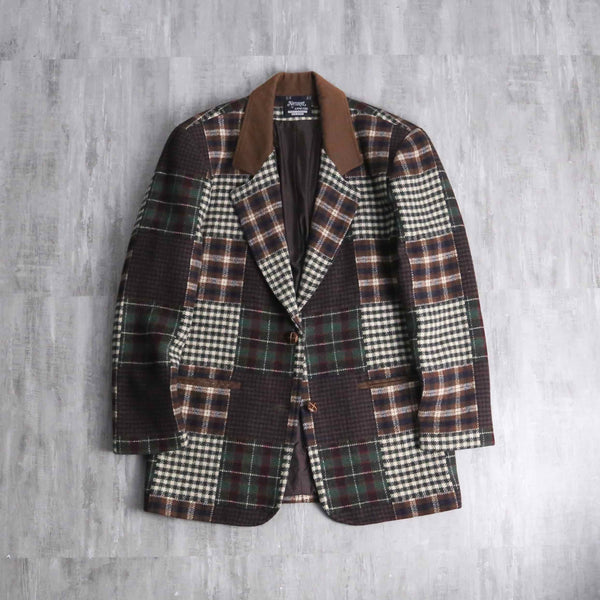 various check pattern 2B tailored jacket