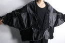 "Re:make" leather×mohair patchwork dolman cardigan