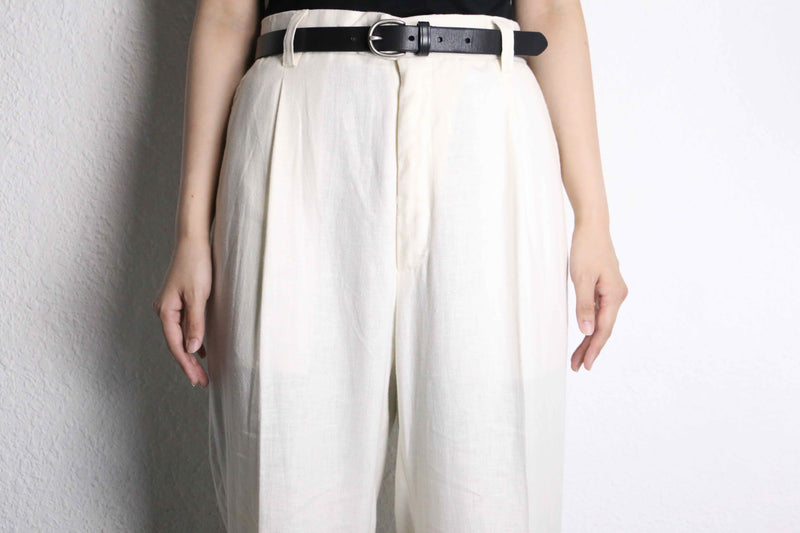 white 1tuck wide linen pants