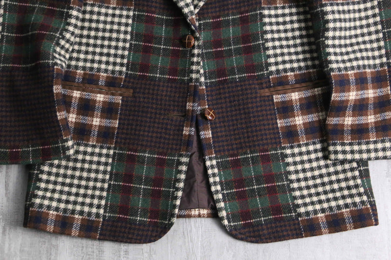 various check pattern 2B tailored jacket