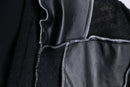 "Re:make" leather×mohair patchwork dolman cardigan