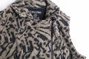 ”Calvin Klein” leopard design double riders motif fleece vest