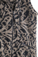 ”Calvin Klein” leopard design double riders motif fleece vest