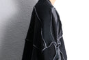 "Re:make" leather×mohair patchwork dolman cardigan