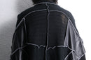 "Re:make" leather×mohair patchwork dolman cardigan