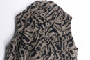 ”Calvin Klein” leopard design double riders motif fleece vest