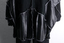 "Re:make" leather×mohair patchwork dolman cardigan