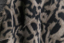 ”Calvin Klein” leopard design double riders motif fleece vest
