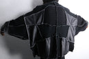 "Re:make" leather×mohair patchwork dolman cardigan