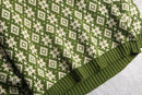 70’s~80’s geometric pattern Vneck wool knit