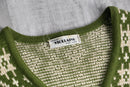 70’s~80’s geometric pattern Vneck wool knit