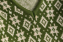 70’s~80’s geometric pattern Vneck wool knit