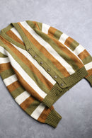 70's vintage stripe wool cardigan