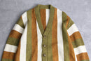 70's vintage stripe wool cardigan