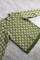 70’s~80’s geometric pattern Vneck wool knit