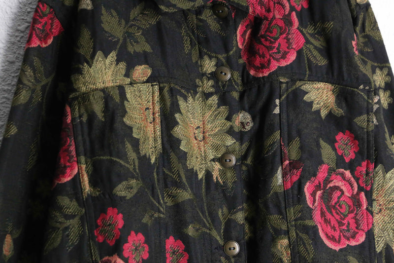 "CHICO'S" rose design gobelin tracker jacket