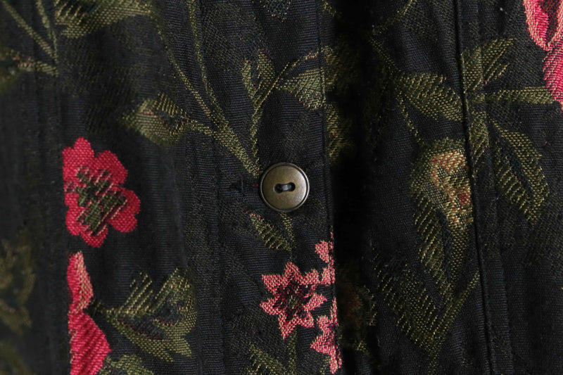 "CHICO'S" rose design gobelin tracker jacket