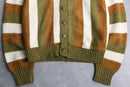 70's vintage stripe wool cardigan
