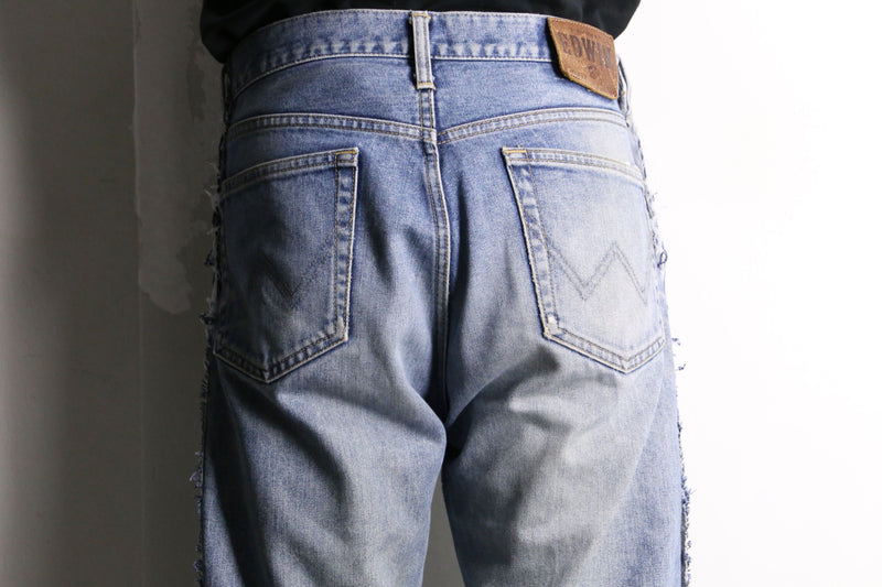 remake "再構築" 3 docking side belt buggy denim pants