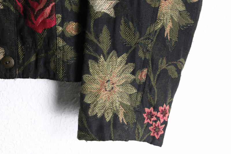 "CHICO'S" rose design gobelin tracker jacket