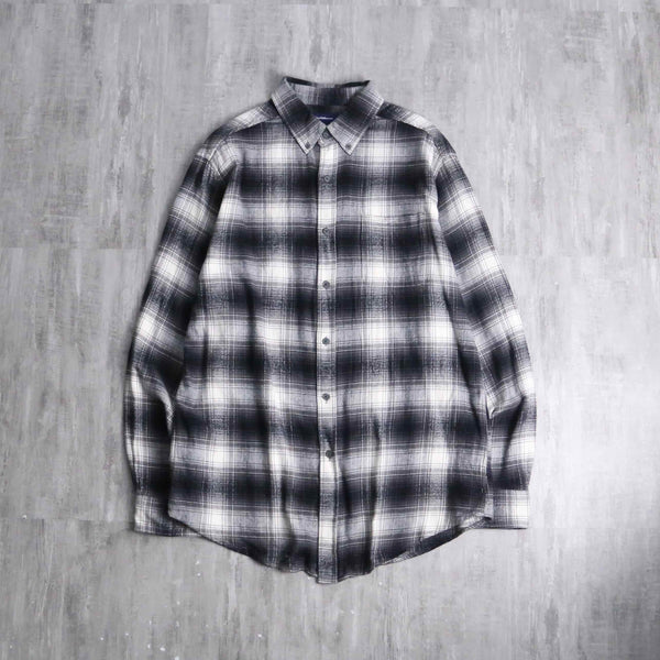 “craft & barrow” monotone ombre check shirt