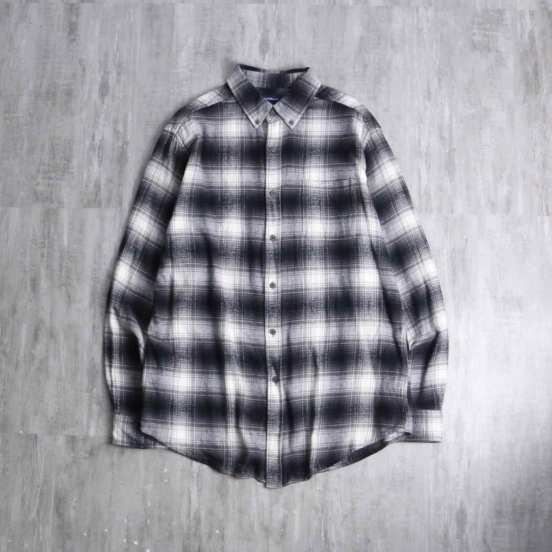 “craft & barrow” monotone ombre check shirt
