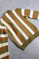 70's vintage stripe wool cardigan