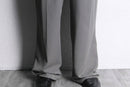 gray wide easy two-tuck slacks