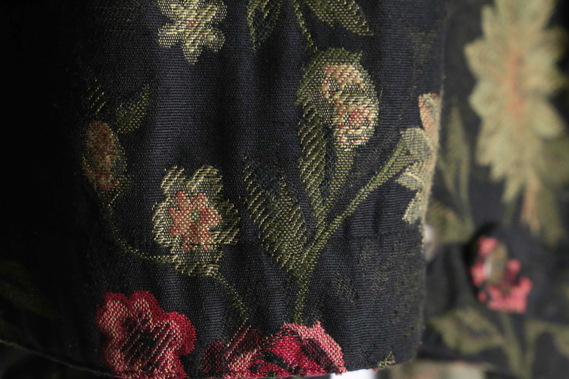 "CHICO'S" rose design gobelin tracker jacket