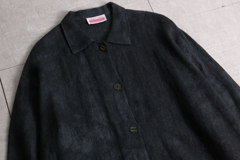 yarn dyed linen coverall jacket