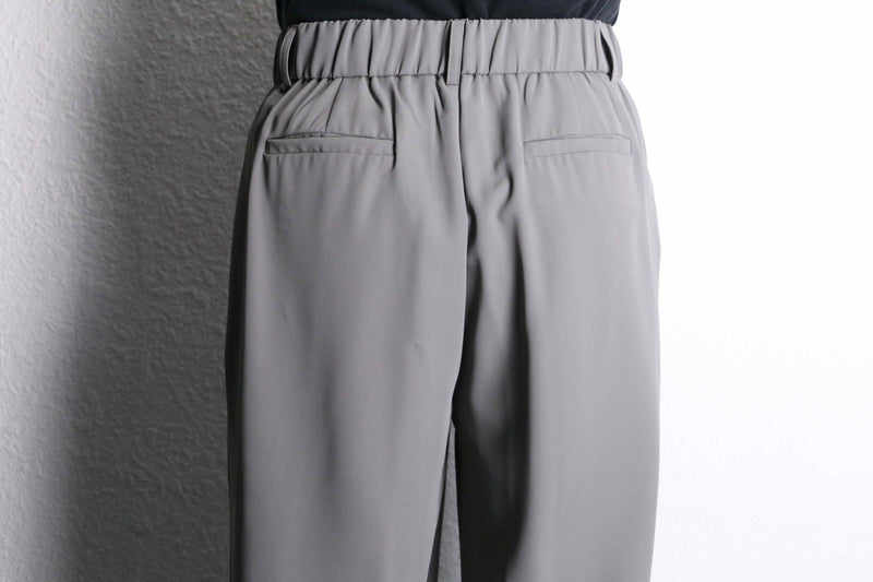 gray wide easy two-tuck slacks