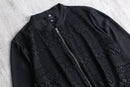 black lace zip-up jacket