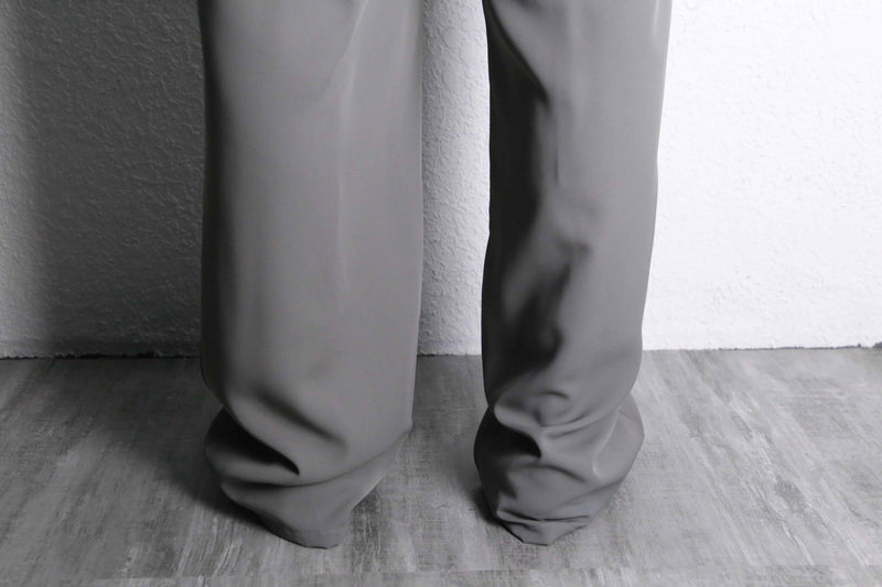 gray wide easy two-tuck slacks