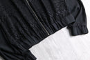 black lace zip-up jacket