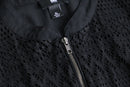 black lace zip-up jacket