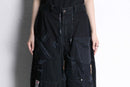 "Re:make" black buggy flare big denim pants