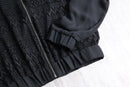 black lace zip-up jacket