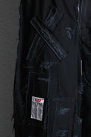 "Re:make" black buggy flare big denim pants