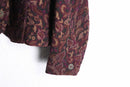 wine×black arabesque pattern jacquard jacket
