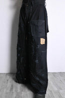 "Re:make" black buggy flare big denim pants