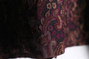 wine×black arabesque pattern jacquard jacket