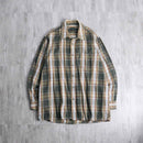 green base tartan check light flannel shirt