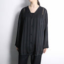 black stripe sheer shirt