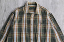 green base tartan check light flannel shirt