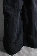 "Re:make" black buggy flare big denim pants