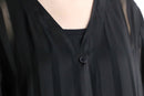 black stripe sheer shirt