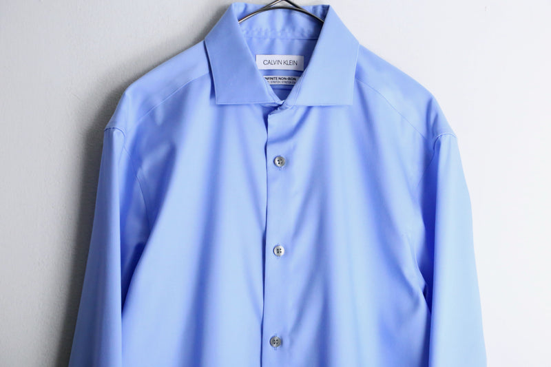 "Calvin Klein" blue cotton dress L/S shirt