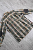 green base tartan check light flannel shirt