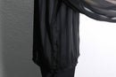 black stripe sheer shirt